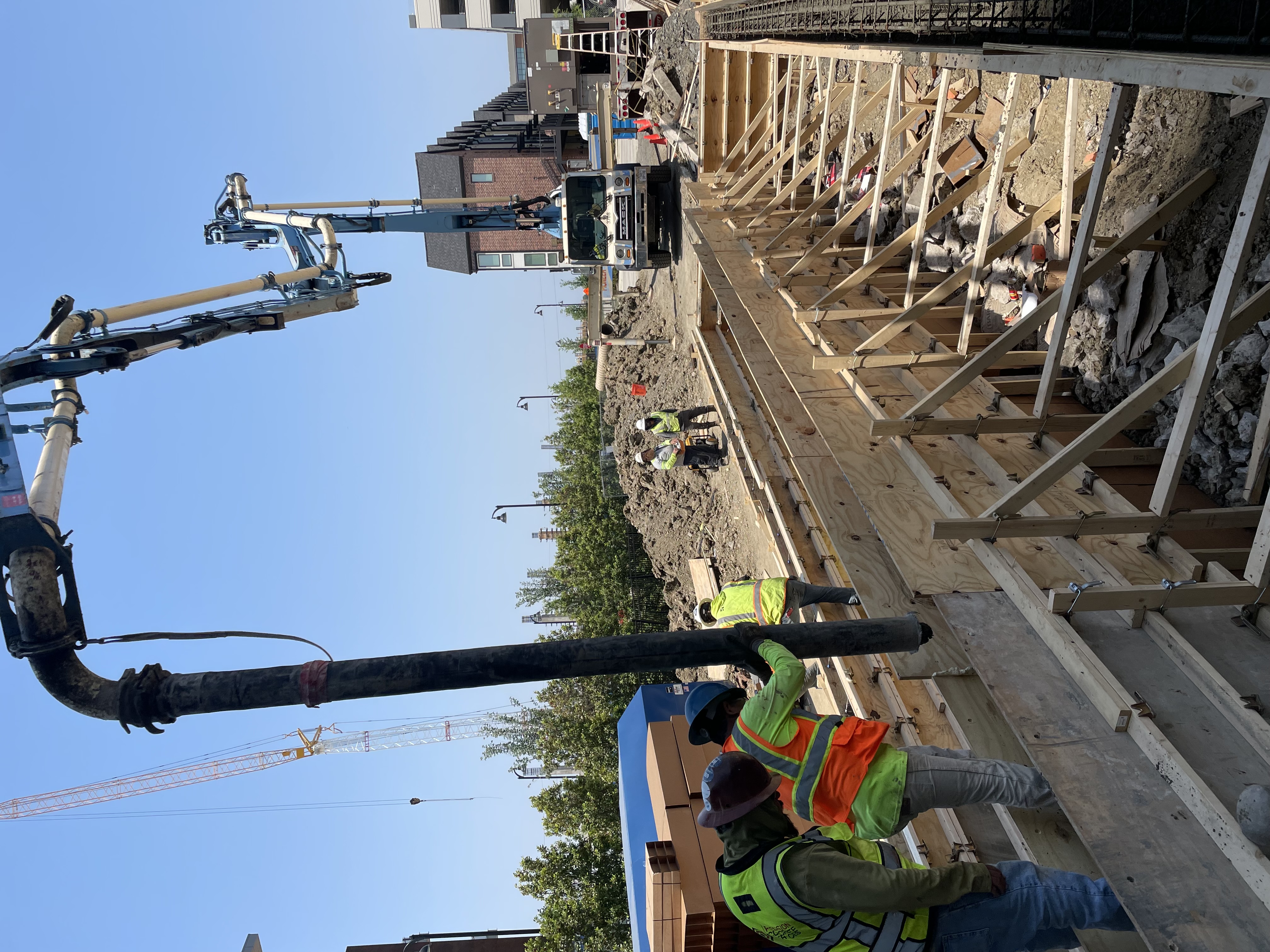 Trillium crew finishing concrete on commercial slab