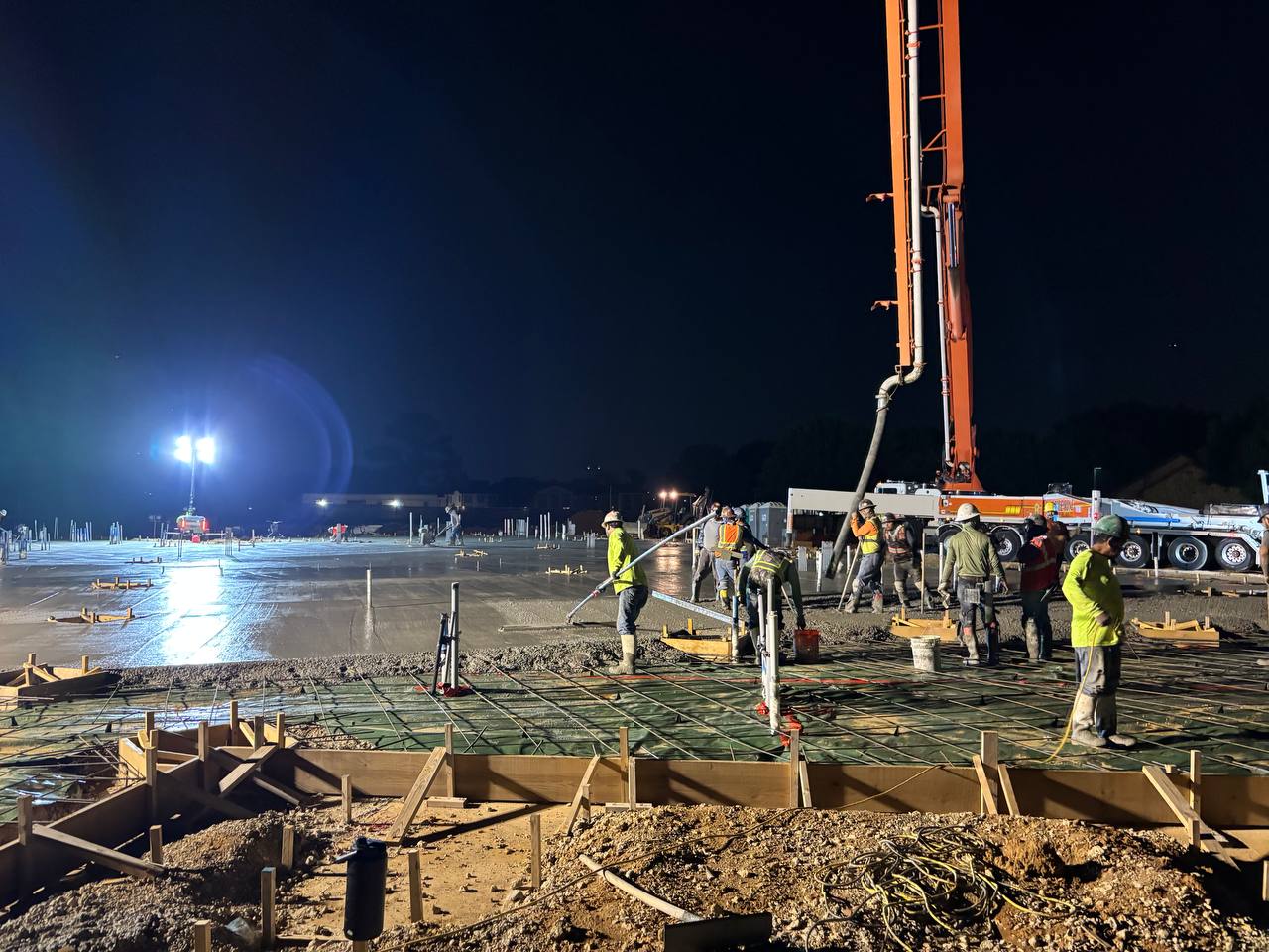 Night pour - commercial slab
