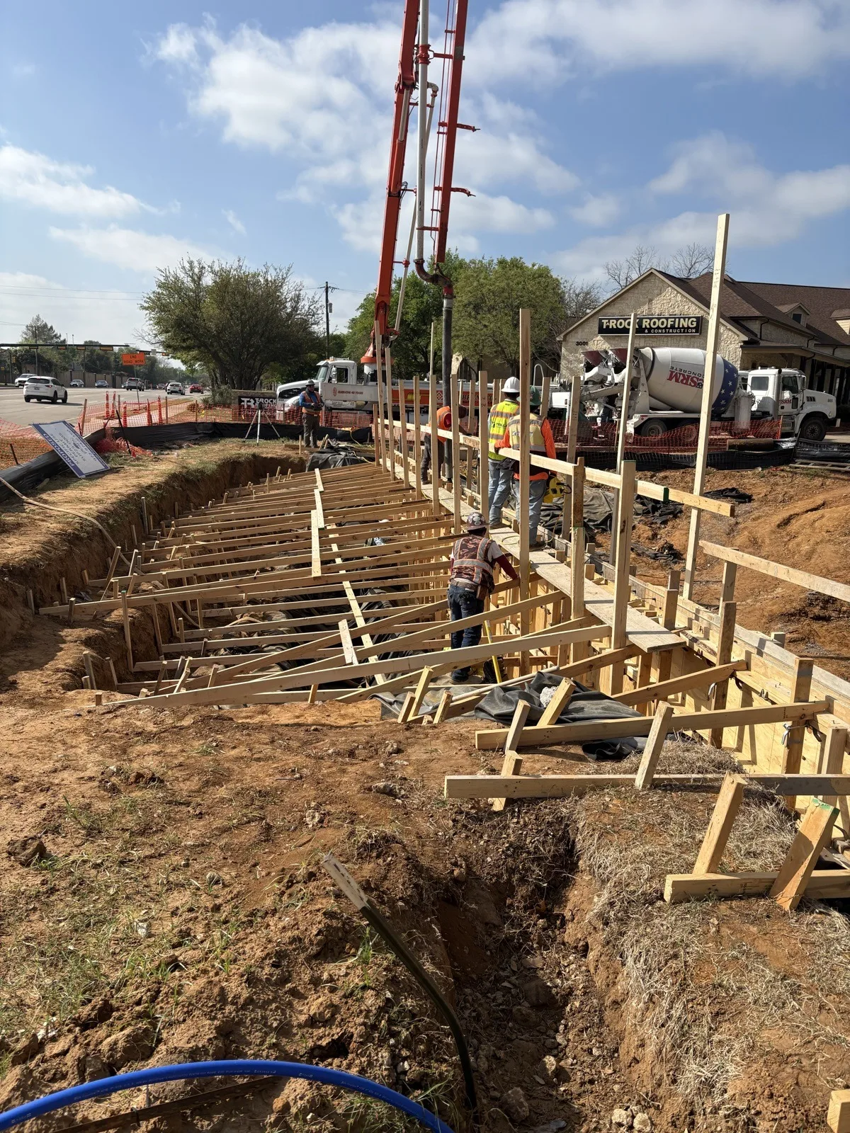 Structural concrete work in progress