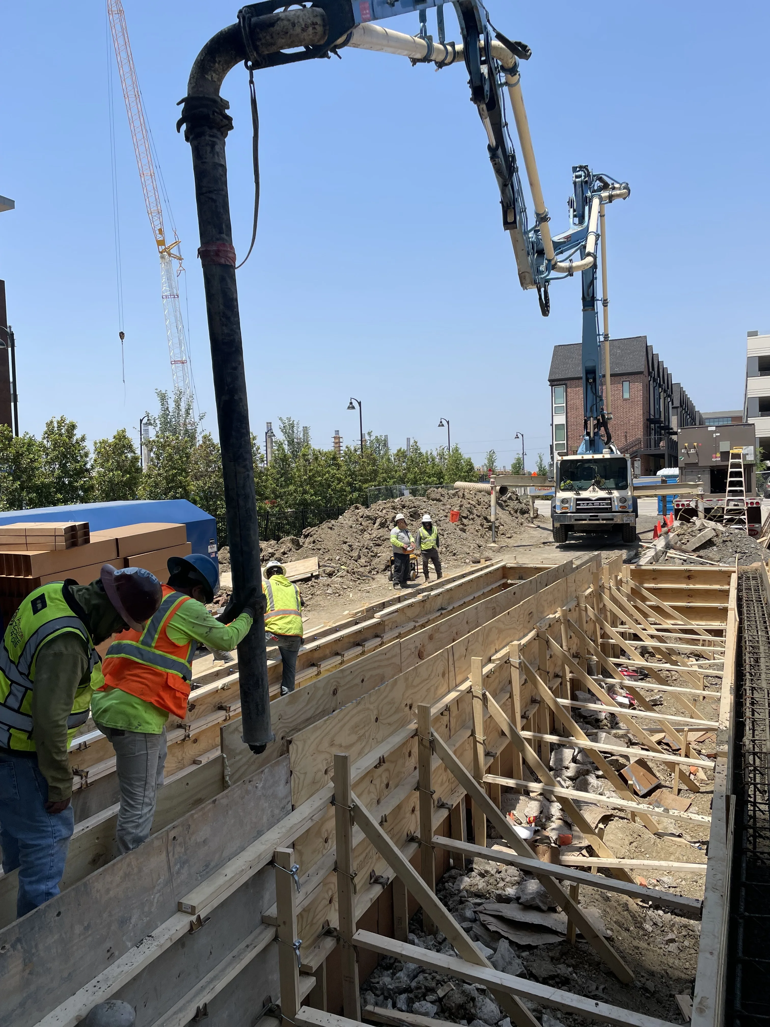 Trillium crew finishing concrete on commercial slab