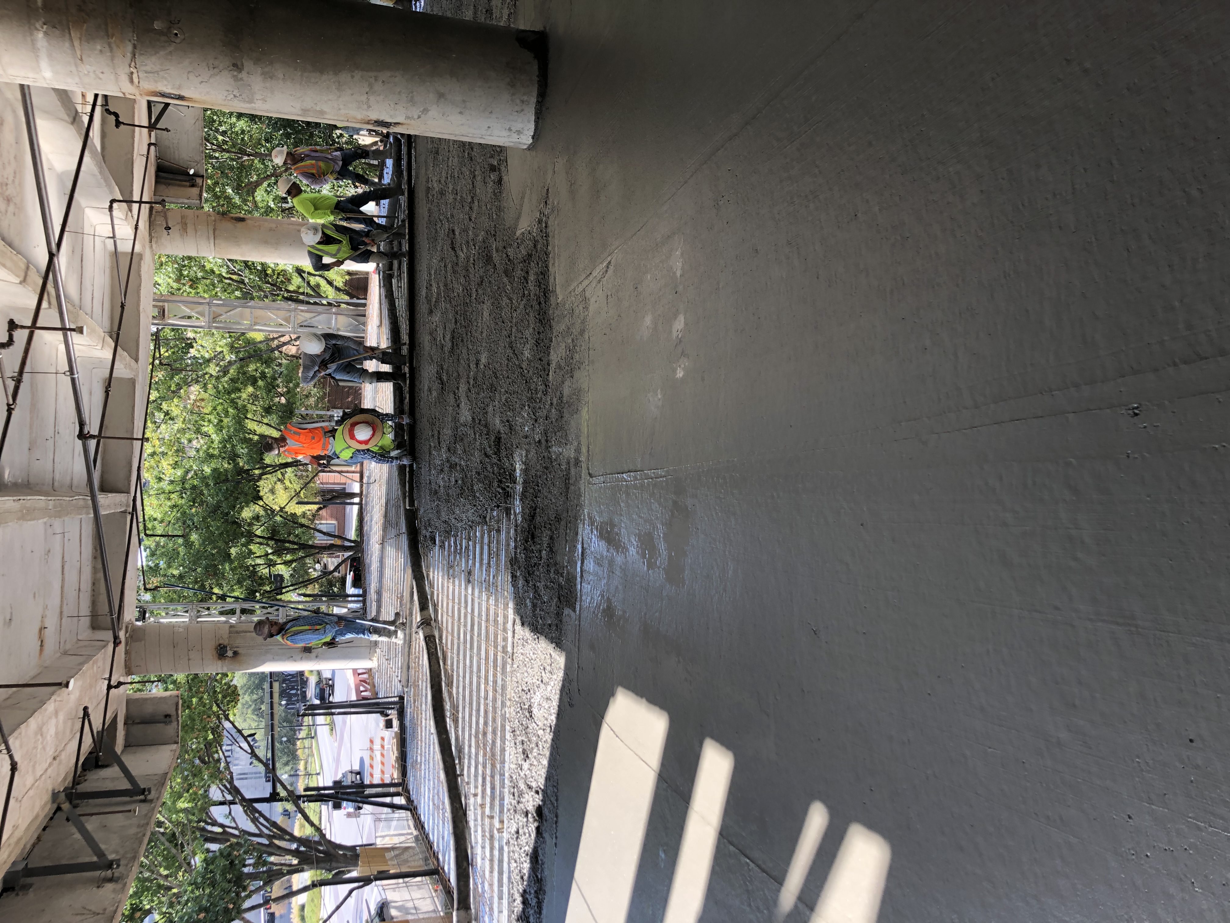 Trowel-finished concrete floor in commercial facility